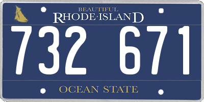RI license plate 732671