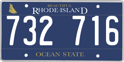 RI license plate 732716