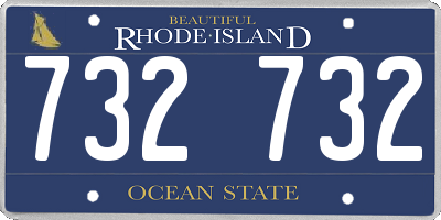 RI license plate 732732