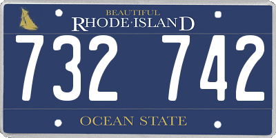 RI license plate 732742