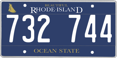 RI license plate 732744