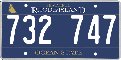 RI license plate 732747
