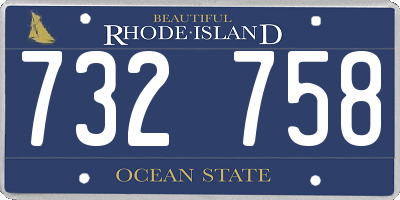 RI license plate 732758