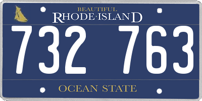 RI license plate 732763