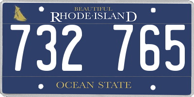 RI license plate 732765