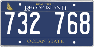 RI license plate 732768