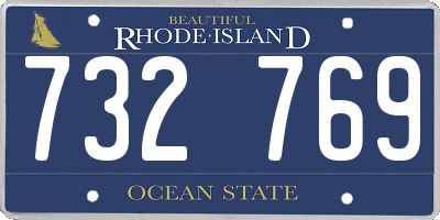 RI license plate 732769