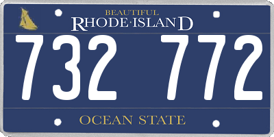 RI license plate 732772