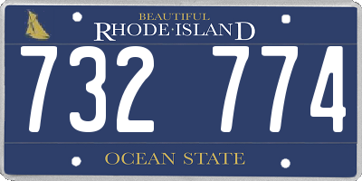 RI license plate 732774