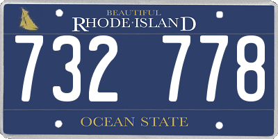 RI license plate 732778