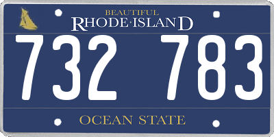 RI license plate 732783