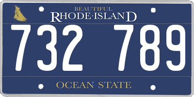 RI license plate 732789