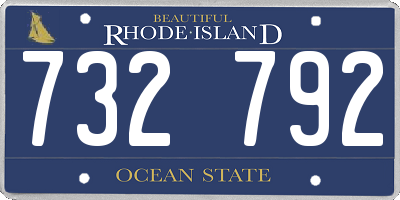 RI license plate 732792