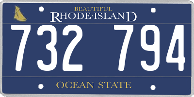 RI license plate 732794