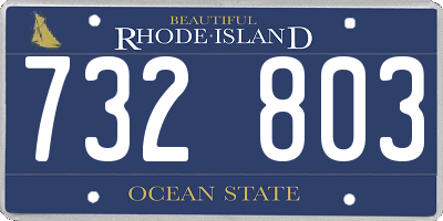 RI license plate 732803