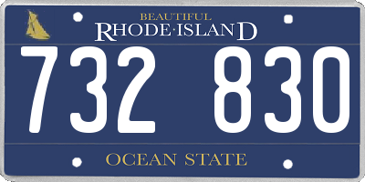 RI license plate 732830