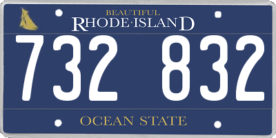 RI license plate 732832