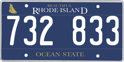 RI license plate 732833