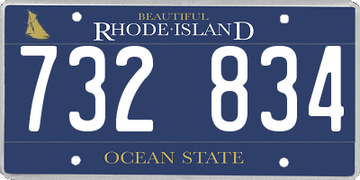 RI license plate 732834