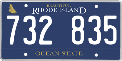 RI license plate 732835