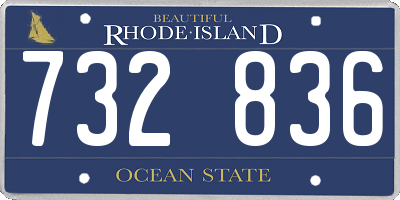 RI license plate 732836