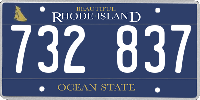 RI license plate 732837