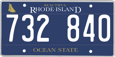 RI license plate 732840