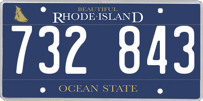 RI license plate 732843