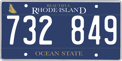 RI license plate 732849