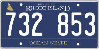 RI license plate 732853