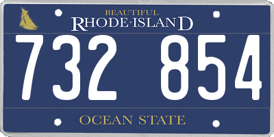 RI license plate 732854