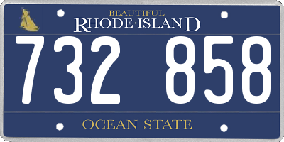 RI license plate 732858