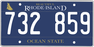 RI license plate 732859