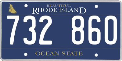 RI license plate 732860