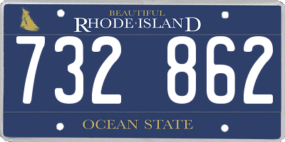 RI license plate 732862