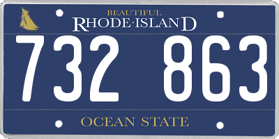 RI license plate 732863