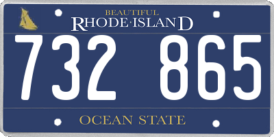 RI license plate 732865