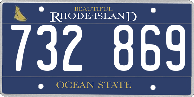 RI license plate 732869