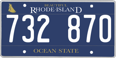 RI license plate 732870