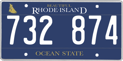 RI license plate 732874