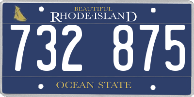 RI license plate 732875