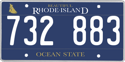 RI license plate 732883