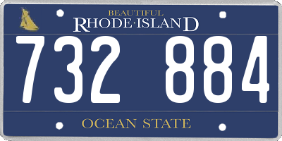 RI license plate 732884