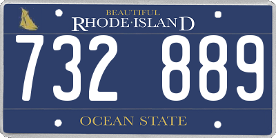 RI license plate 732889