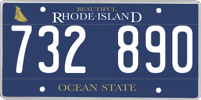 RI license plate 732890