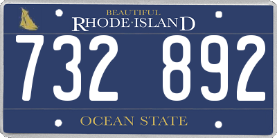 RI license plate 732892