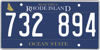 RI license plate 732894
