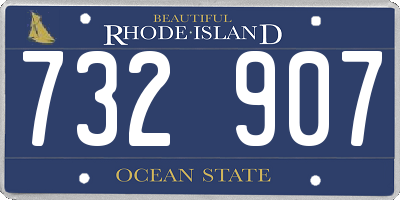 RI license plate 732907