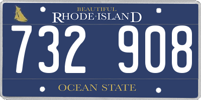 RI license plate 732908