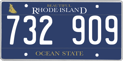 RI license plate 732909